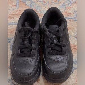 Size 10c - Nike Air Force 1 Triple Black 2023 Toddler - LikeNew. Black